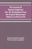 The Journals Of Madam Knight And Rev. Mr. Buckingham From The Original Manuscripts Written In 1704 & 1710