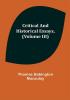 Critical and Historical Essays (Volume III)