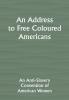 An Address to Free Coloured Americans