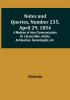 Notes and Queries Number 235 April 29 1854 : A Medium of Inter-communication for Literary Men Artists Antiquaries Geneologists etc.