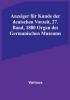 Anzeiger für Kunde der deutschen Vorzeit 27. Band 1880 Organ des Germanischen Museums