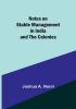 Notes on Stable Management in India and the Colonies