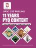 UPSC CSE Prelims 11 Years PYQ ContentTopic wise and Subject wise (2014 - 2024)