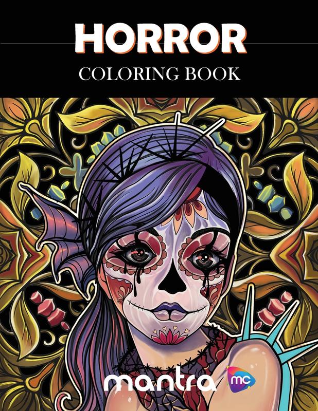 Horror Coloring Book: Coloring Book for Adults: Beautiful Designs for Stress Relief Creativity and Relaxation