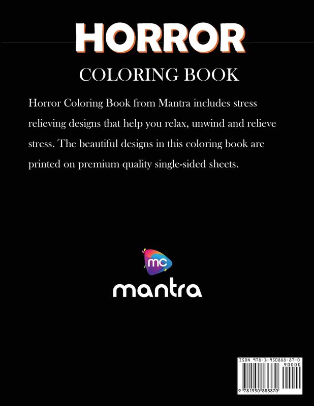 Horror Coloring Book: Coloring Book for Adults: Beautiful Designs for Stress Relief Creativity and Relaxation