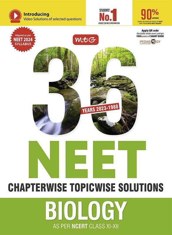 MTG 36 Years NEET Previous Year Solved Question Papers with NEET PYQ Chapterwise Topicwise Solutions - Biology For NEET Exam 2024 | Get Free access of Smart Book